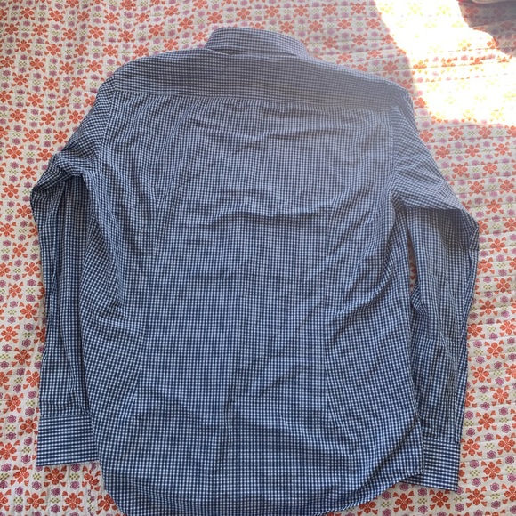 Blue & White Plaid Men’s Dress Shirt Size L - Picture 5 of 5